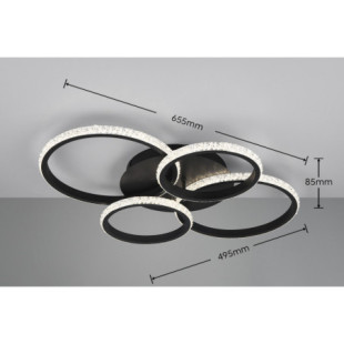 Plafon LED Cires czarny Reality | Nowoczesny design