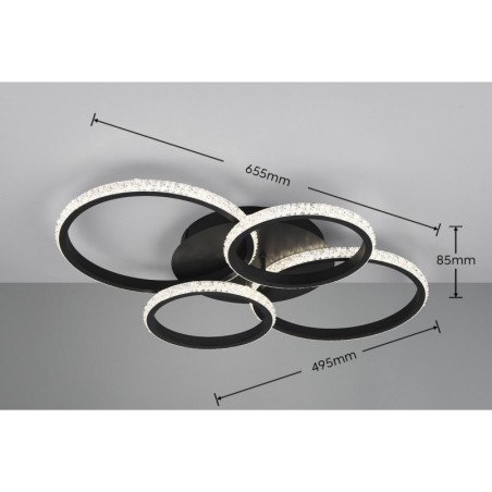 Plafon LED Cires czarny Reality | Nowoczesny design