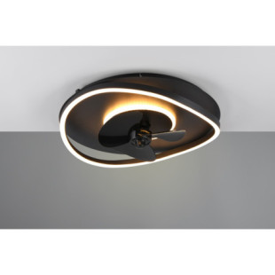 Plafon z pilotem i wiatrakiem Sortland LED 2700-6500K 50cm czarny Reality