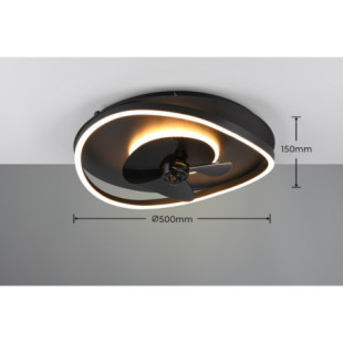 Plafon Sortland LED z pilotem i wiatrakiem | Reality