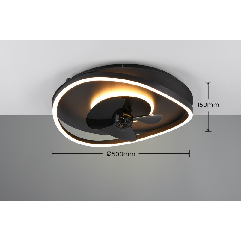 Plafon Sortland LED z pilotem i wiatrakiem | Reality