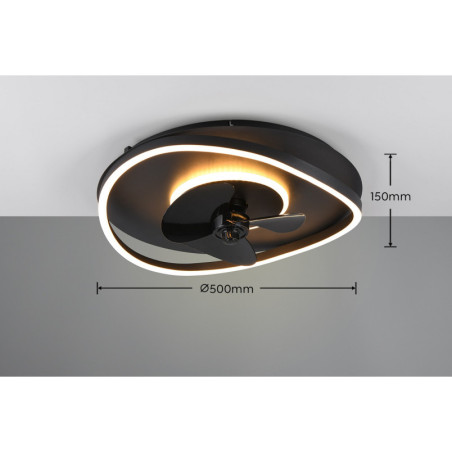 Plafon Sortland LED z pilotem i wiatrakiem | Reality