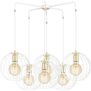 Lampa wisząca druciane kule Albio VI 75 biała marki Emibig