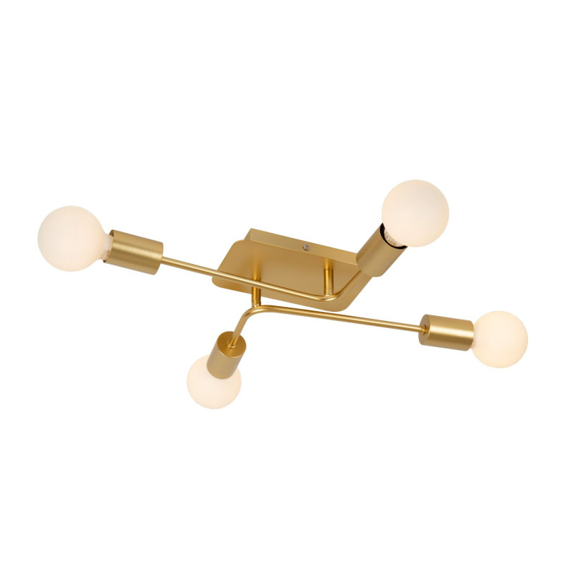 Lampa Sufitowa Lester IV Lucide | Złoty Mosiądz | Sklep z Lampami