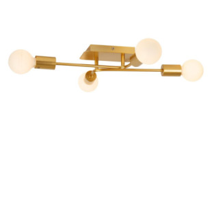 Lampa Sufitowa Lester IV Lucide | Złoty Mosiądz | Sklep z Lampami