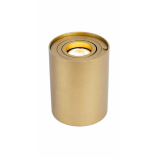 Lampa stołowa minimalistyczna Tube LED 9,6cm H12,5cm złoty mosiądz Lucide