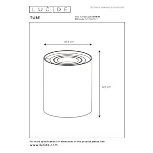 Lampa stołowa Tube LED czarna | Lucide - Minimalizm i styl