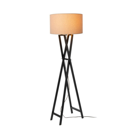 Lampa podłogowa Trafalgar Lucide | Beżowa, drewno, 157cm