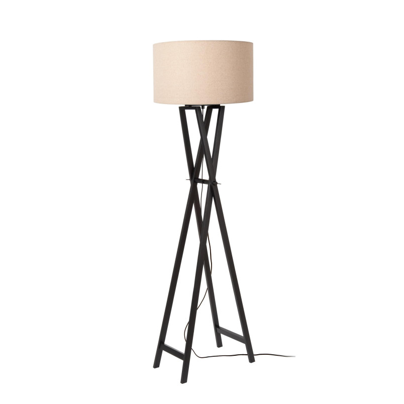 Lampa podłogowa Trafalgar Lucide | Beżowa, drewno, 157cm