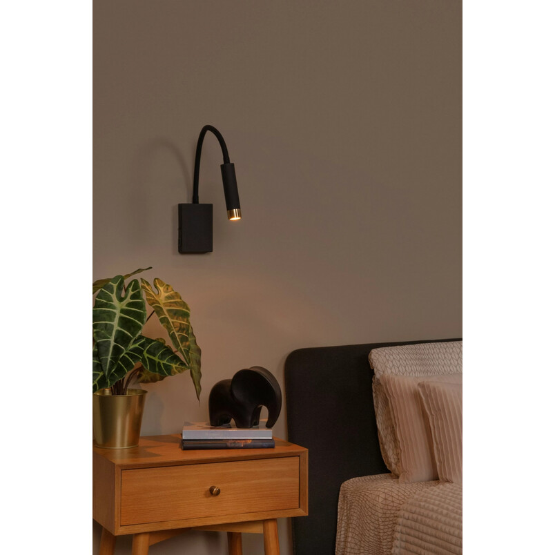Kinkiet na wysięgniku Alec LED czarny | Lucide - Sklep z lampami
