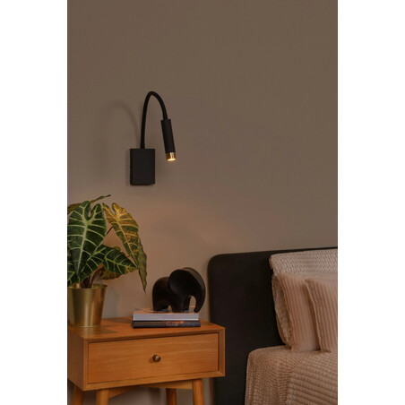 Kinkiet na wysięgniku Alec LED czarny | Lucide - Sklep z lampami
