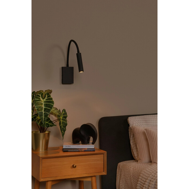 Kinkiet na wysięgniku Alec LED czarny | Lucide - Sklep z lampami