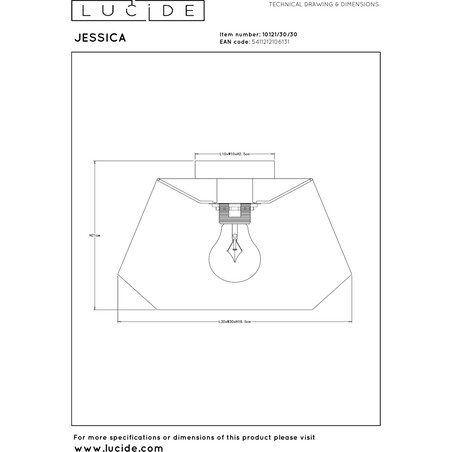 Plafon sznurkowy Jessica 30cm czarny Lucide - Elegancki design