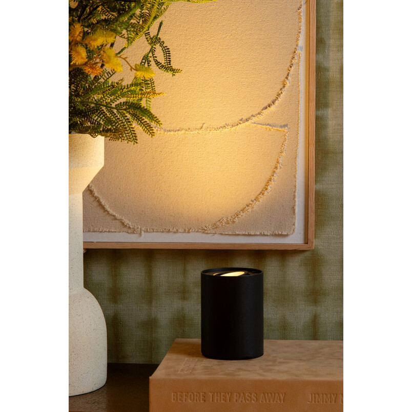 Lampa stołowa Tube LED czarna | Lucide - Minimalizm i styl