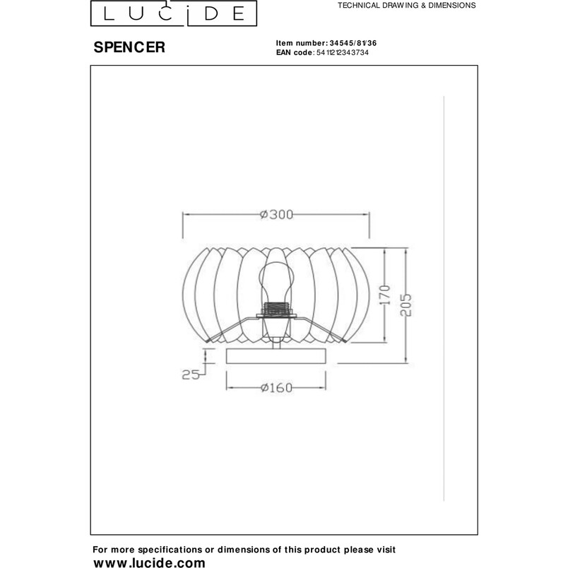 Lampa stołowa Spencer szara Lucide | Filcowa, nowoczesna