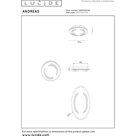 Plafon LED Andreas Lucide - Nowoczesny Design | Sklep Lamp