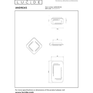 Plafon LED Andreas Lucide - Nowoczesny design | Sklep z lampami