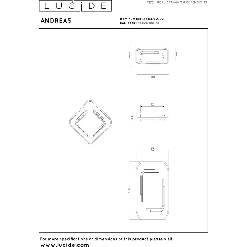 Plafon LED Andreas Lucide - Nowoczesny design | Sklep z lampami