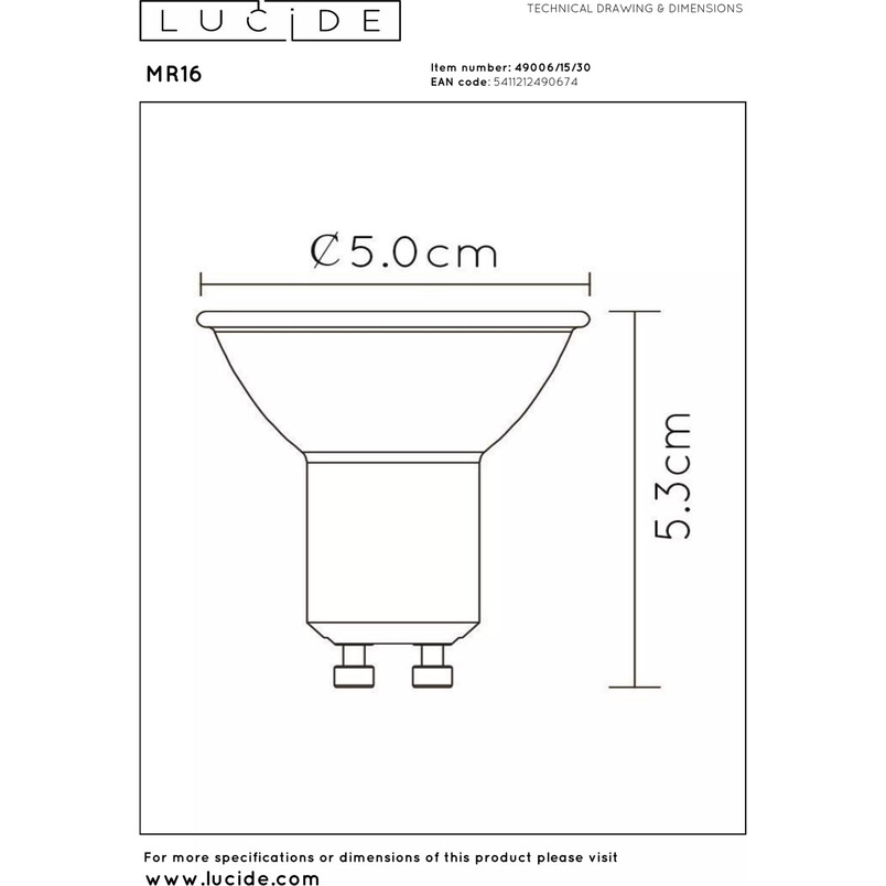 Żarówki LED GU10 Lucide 3x 5W Czarny - Oświetlenie