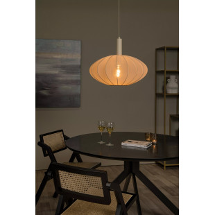Lampa wisząca z abażurem japandi Corina 50cm kremowa Lucide