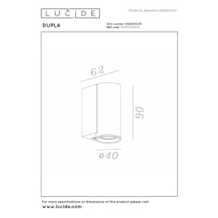 Kinkiet tuba Dupla - Lucide | Minimalistyczny design