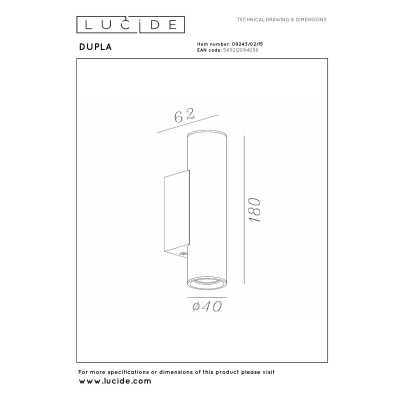 Kinkiet Lucide Dupla - Srebrny, Modern | Sklep Lamp
