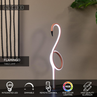 Lampa Flamingo Lucide - Różowa, LED, dla Dziewczynki