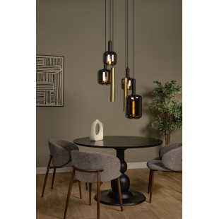 Lampa wisząca Joanet - szkło dymione, mosiądz | Lucide