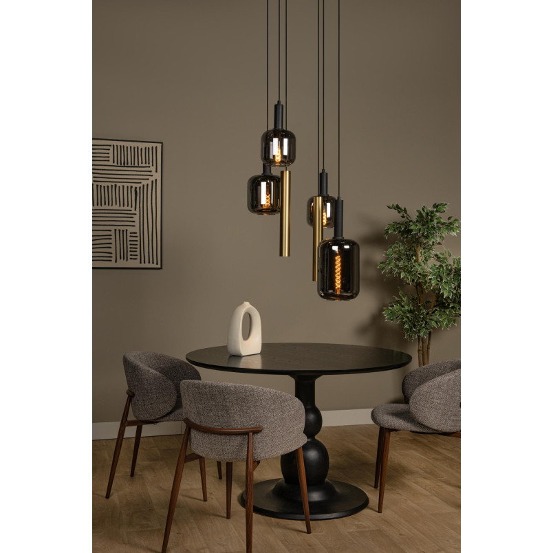 Lampa wisząca Joanet - szkło dymione, mosiądz | Lucide