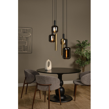 Lampa wisząca Joanet - szkło dymione, mosiądz | Lucide
