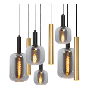 Lampa wisząca Joanet Lucide - Szkło dymione, mosiądz | Sklep z Lampami