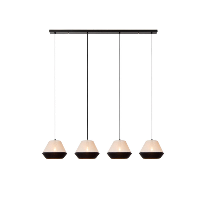 Lampa wisząca Kala | 4 punkty, beżowo-czarna | Lucide