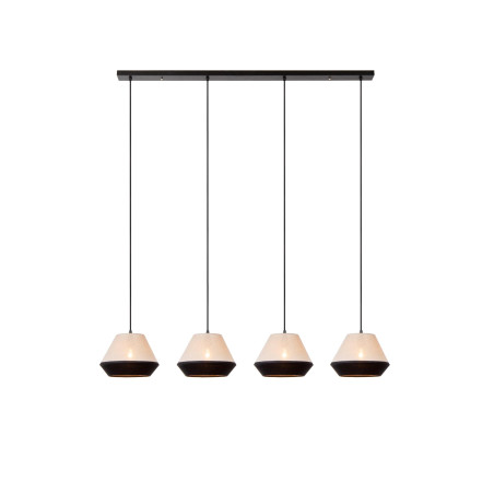 Lampa wisząca Kala | 4 punkty, beżowo-czarna | Lucide