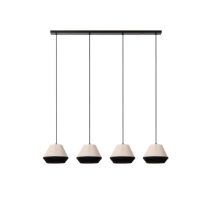 Lampa wisząca Kala | 4 punkty, beżowo-czarna | Lucide