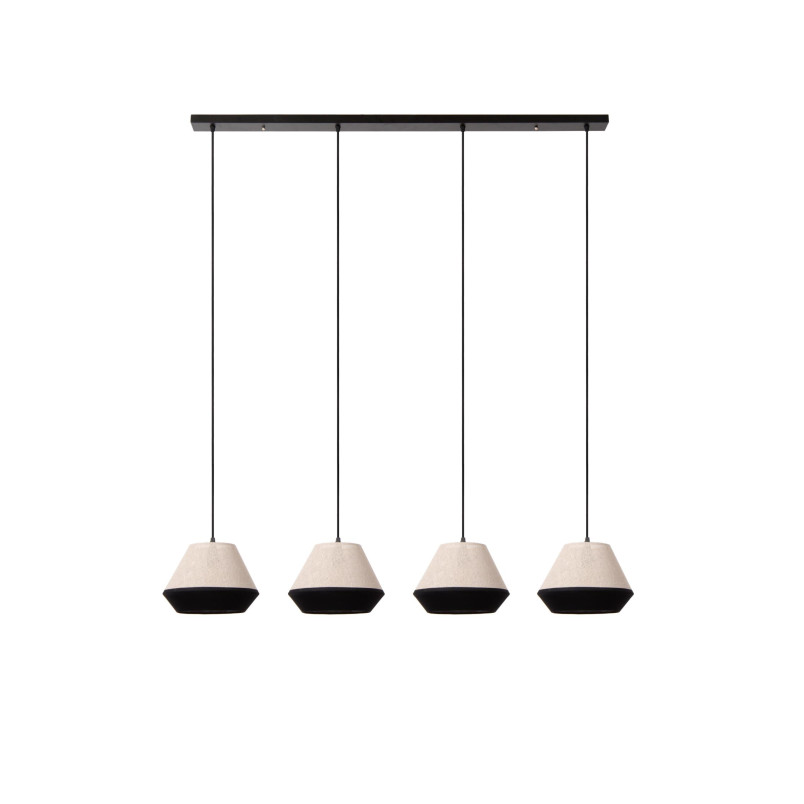 Lampa wisząca Kala | 4 punkty, beżowo-czarna | Lucide