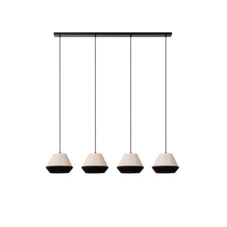 Lampa wisząca Kala | 4 punkty, beżowo-czarna | Lucide