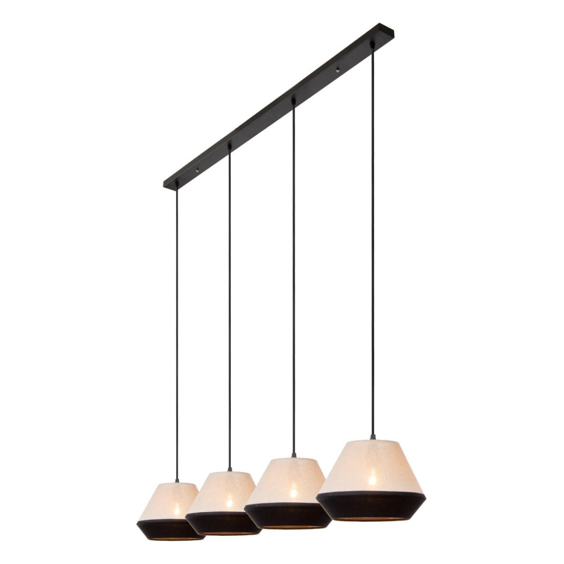 Lampa wisząca Kala | 4 punkty, beżowo-czarna | Lucide