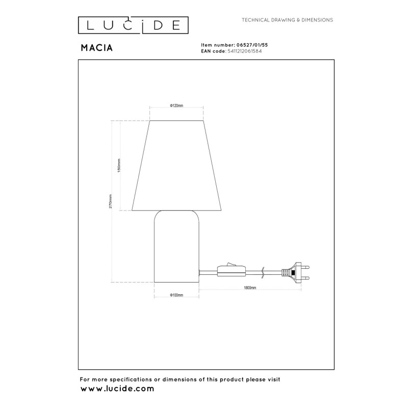 Lampa Macia Lucide | Ceramiczna, Kremowa, Japandi - Kup Teraz!