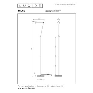 Lampa podłogowa LED Milne | Lucide - Nowoczesny Design