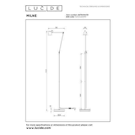 Lampa podłogowa LED Milne | Lucide - Nowoczesny Design