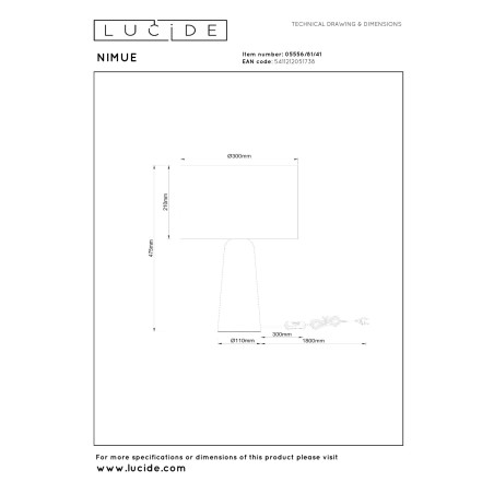 Lampa stołowa Nimue taupe | Lucide - Elegancki design