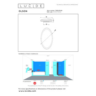 Plafon LED do łazienki Lucide Olson | 35cm, 3000K-6500K