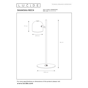 Lampa biurkowa LED Lucide Skanska Rech | Nowoczesny Design