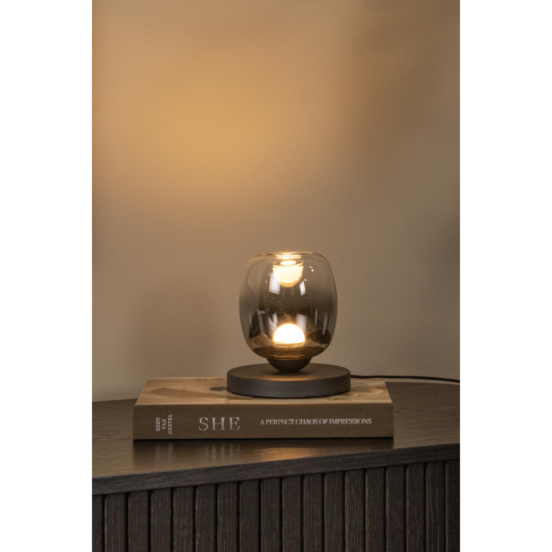 Lampa stołowa Tamino Lucide | Szkło dymione, LED