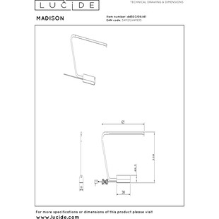 Lampa biurkowa Madison LED taupe Lucide | Nowoczesny design