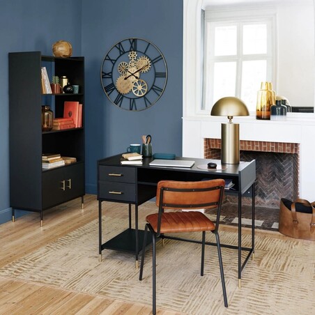 Krzesło ze skóry naturalnej Dario brązowe loft | Decolab24.pl