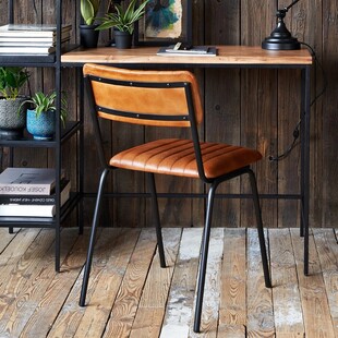 Krzesło ze skóry naturalnej Dario brązowe loft | Decolab24.pl