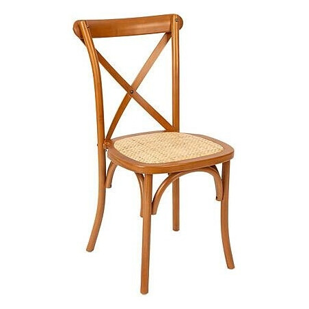 Krzesło rustykalne Isak drewno/rattan - Nordivo | Brązowe