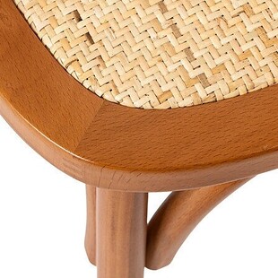 Krzesło rustykalne Isak drewno/rattan - Nordivo | Brązowe