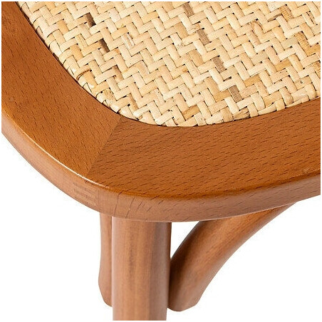 Krzesło rustykalne Isak drewno/rattan - Nordivo | Brązowe